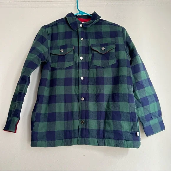Tommy Bahama Flannel Shirt Jacket Boys X-LARGE 14 sherpa lined Shacket plaid